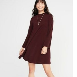 New Old Navy Sweater Ribbed Dress Burgundy